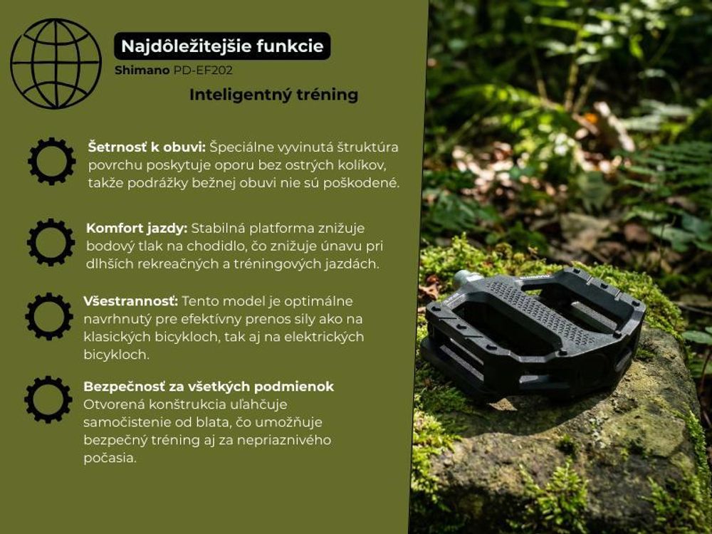 Shimano PD-EF102, Kompozitný, Čierna, Oranžová, 2 kusov