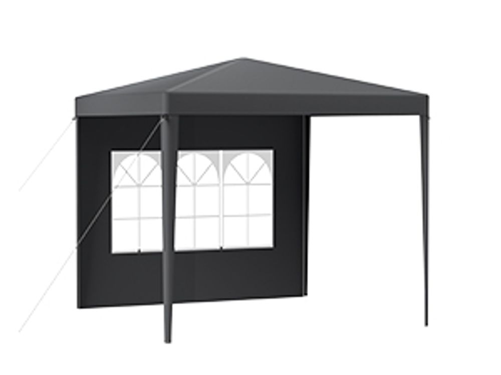 Toboli Pavillon 3 x 3 m in Grau mit UV-Schutz 50+, Gartenpavillon mit abnehmbaren Seiten, Partyzelt mit Fenstern für z. B. Terrasse und Festival