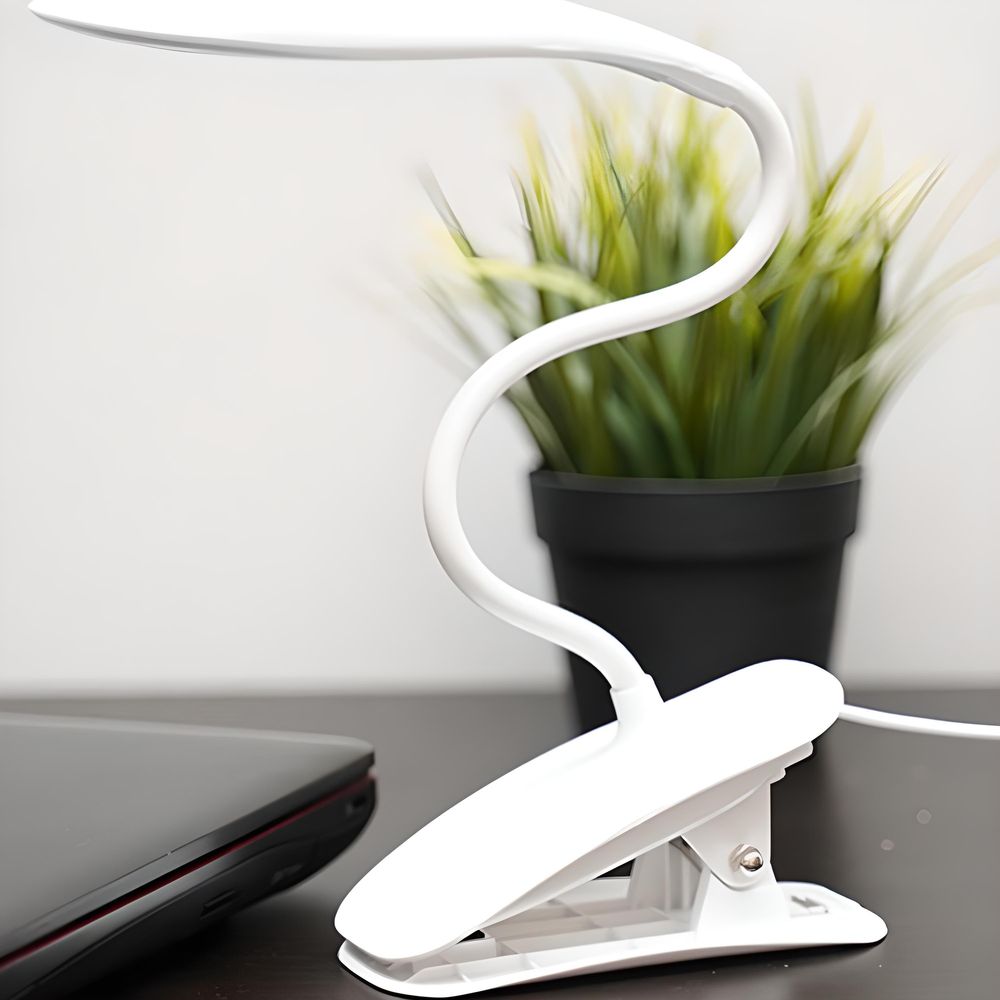 LED Leselampe mit Klemmhalterung – flexiblen Schwanenhals, dimmbar, USB-wiederaufladbar, Augenschutz, Tischlampe ideal zum Lesen & Arbeiten 3W Retoo