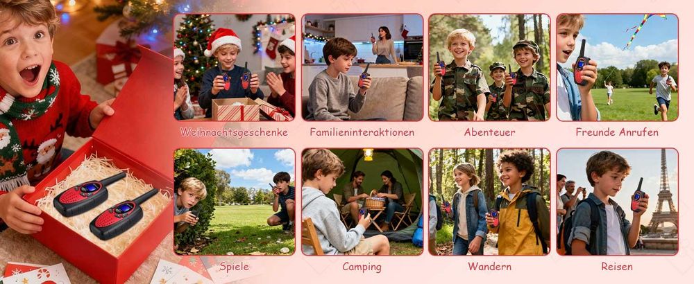 Retevis RT628 Walkie Talkie Kinder, Geschenke für Kinder, mit Taschenlampe, DCS/CTCSS, Spielzeug ab 6-12 Jahre, für Camping Familienspiel