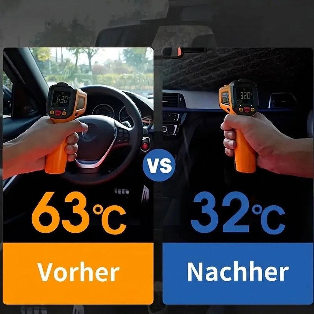 Bis zu 20°C kühlere Fahrzeugtemperatur