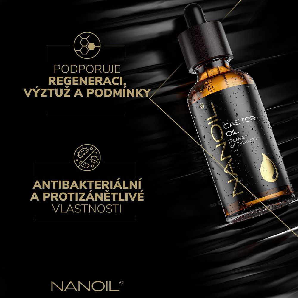 Ricinový olej Nanoil pro vlasy a tělo, 50 ml