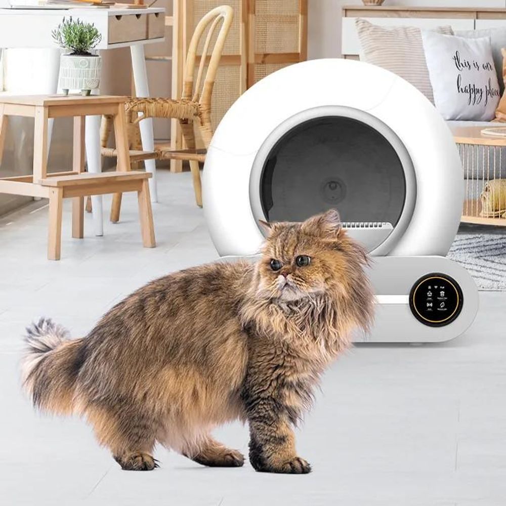 Kiano Luna Automatische Katzenstreu-Toilette selbstreinigend WLAN App Steuerung Geruchsneutralisierung 65L Katzenklo SmartLife Tuya, Große Kapazität