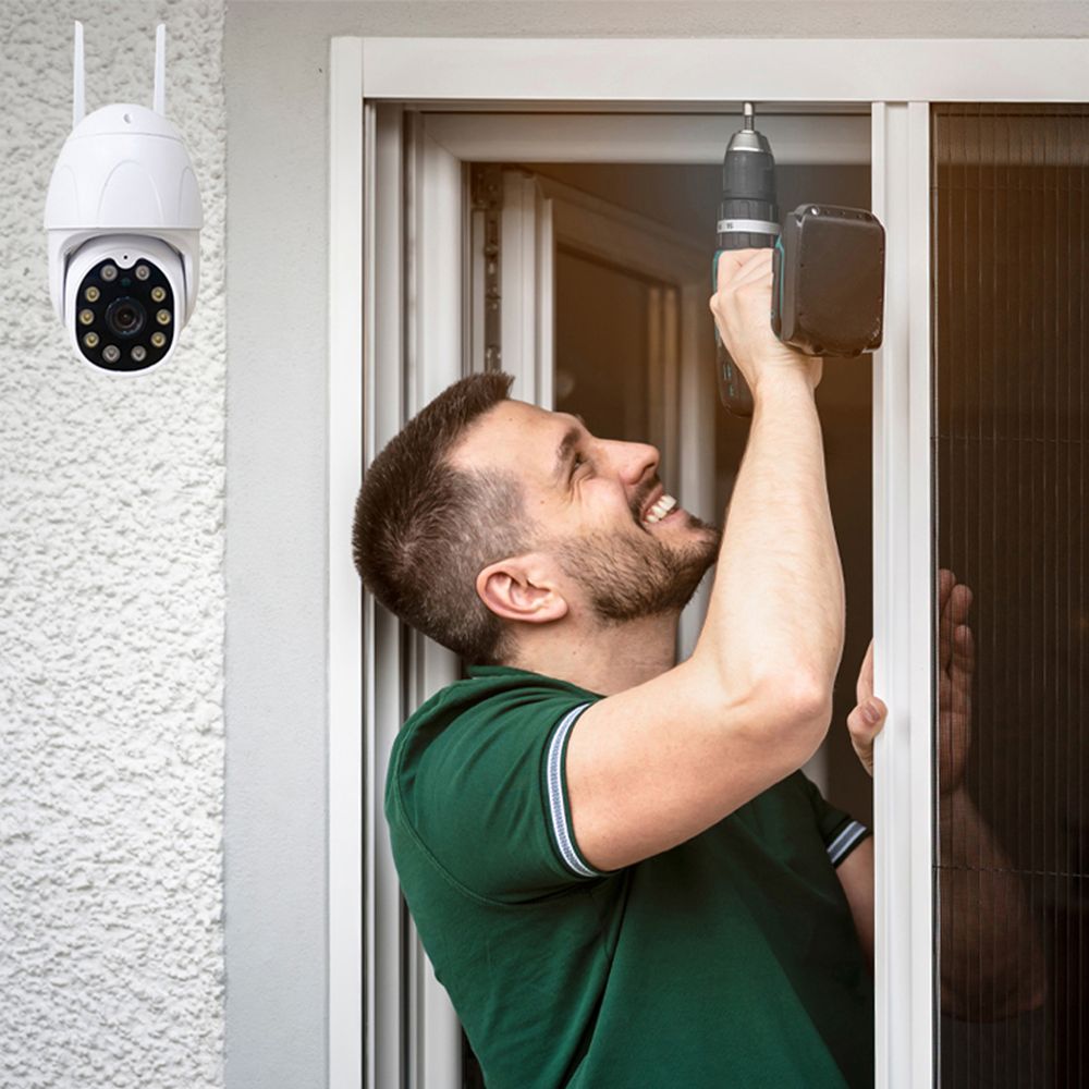 Überwachungskamera Outdoor mit 2,4 WiFi Personen-Fahrzeuger- kennung 360° HD Funk WLAN WiFi IP Netzwerk Camera Outdoor Außen Retoo