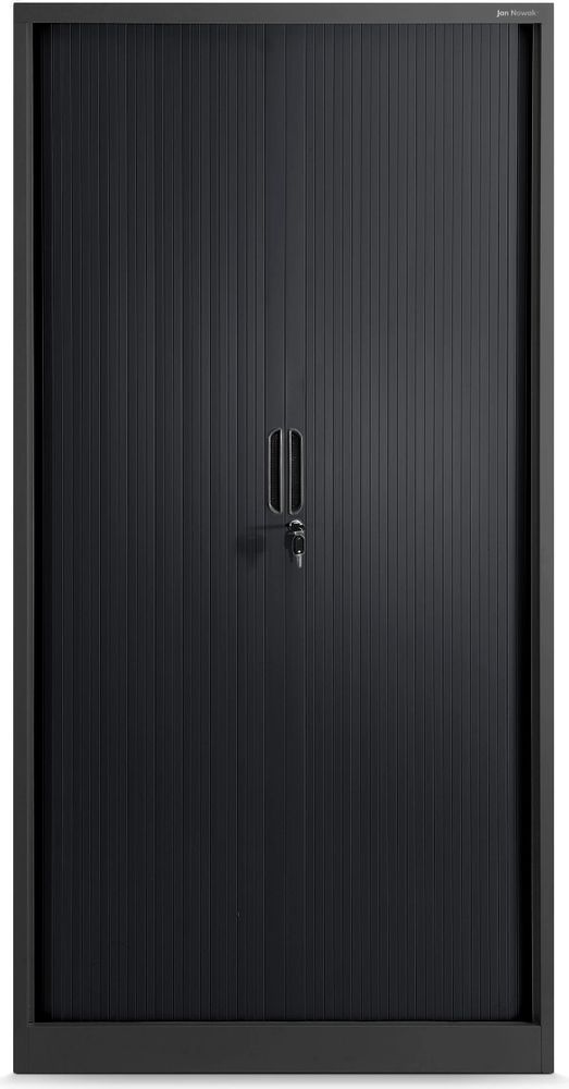 Rollladenschrank T001 Jalousieschrank Aktenschrank Büroschrank 4 Fachböden Rolltür abschließbar 185 cm x 90 cm x 45 cm, Farbe: Anthrazit