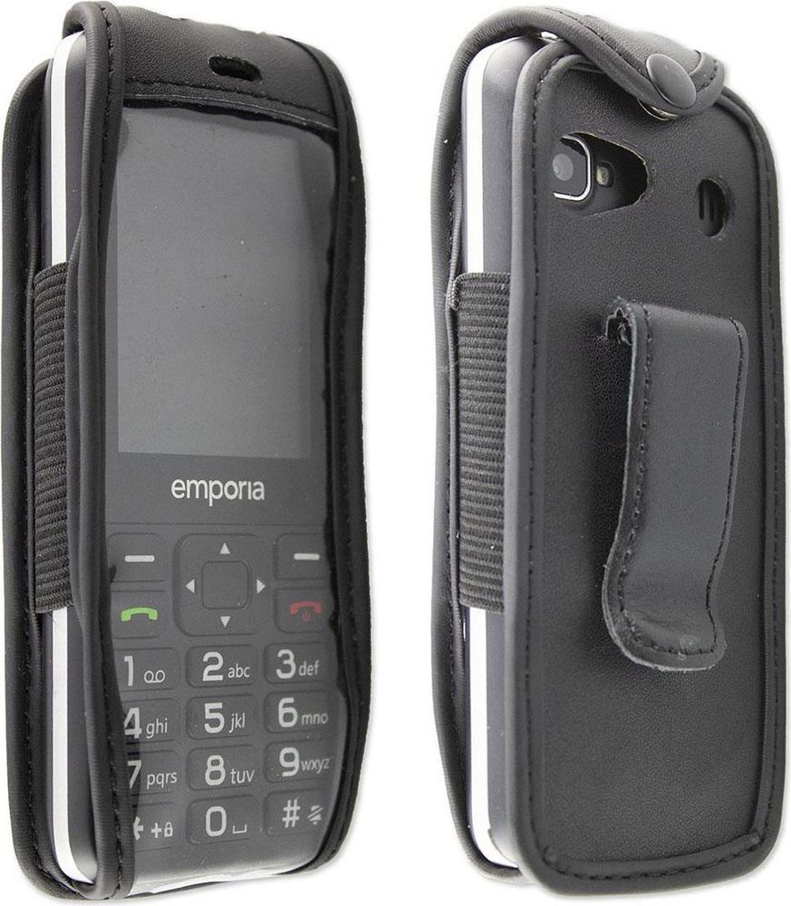 caseroxx Ledertasche mit Gürtelclip kompatibel mit Emporia TalkSmart aus Echtleder, Tasche mit Gürtelclip und Sichtfenster
