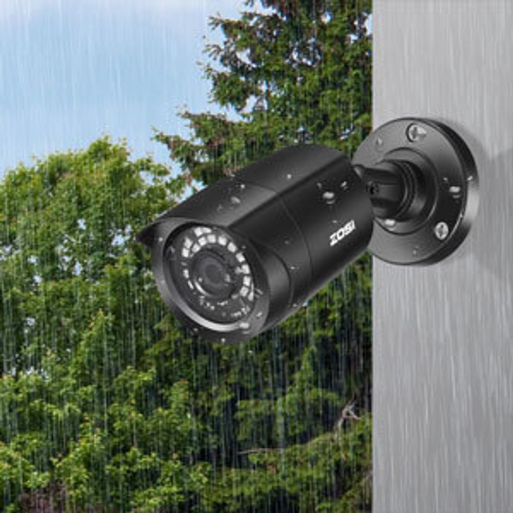 ZOSI 4X CCTV 1080p HD Außen Überwachungskamera Bullet Kamera Set mit Kabel und Netzteil, 1080P TVI Ausgang