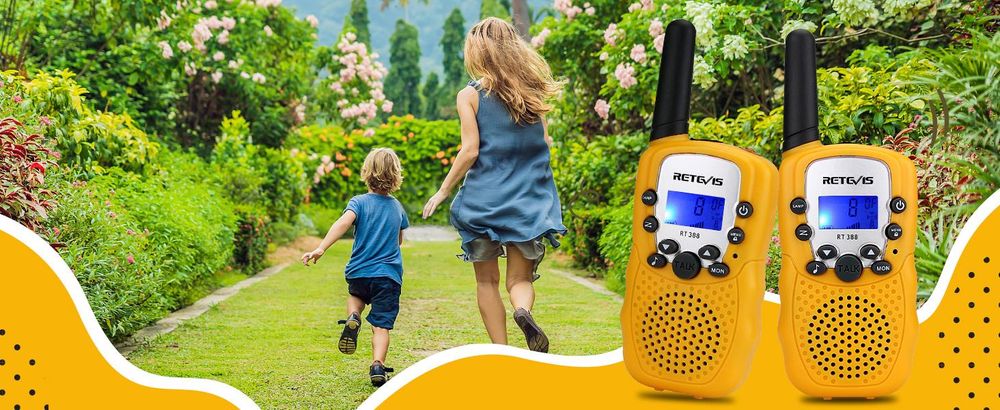 Retevis RT388 Walkie Talkie Kinder, Spielzeug ab 4-12 Jahre, Funkgeräte mit Taschenlampe VOX, Weihnachtsgeschenke für Jungen und Mädchen