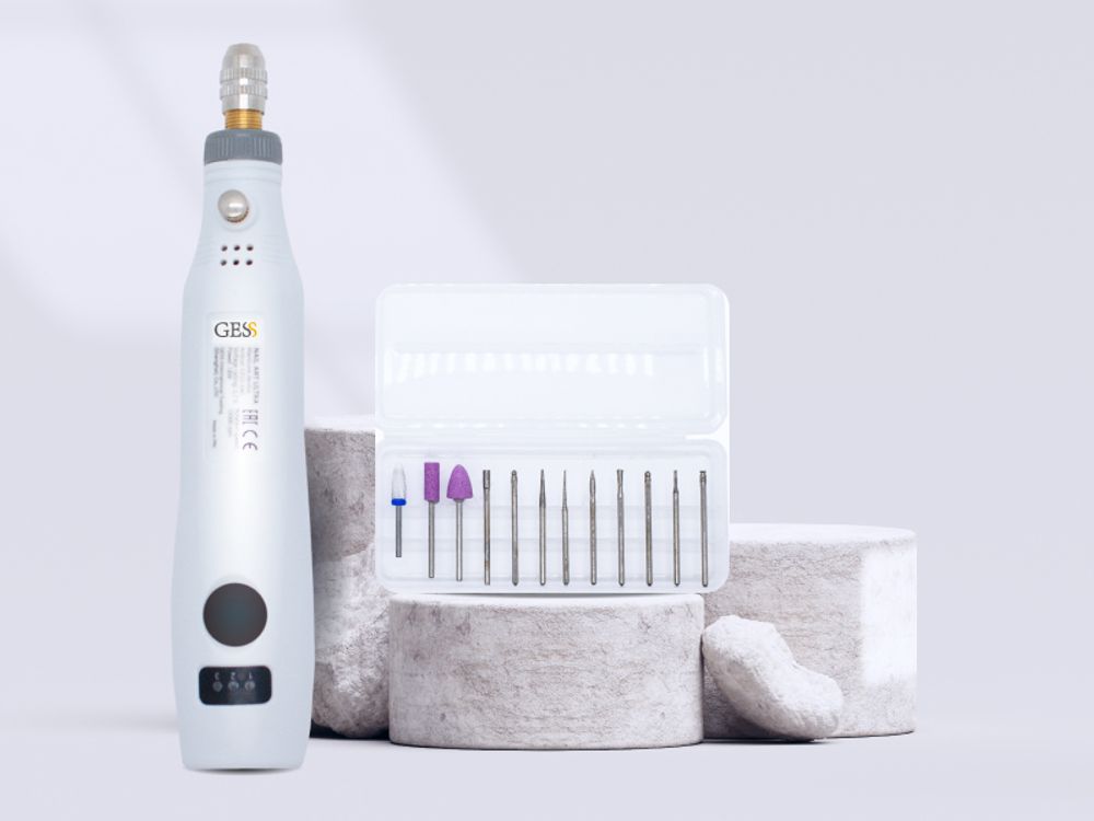 Professioneller elektrischer Nagelbohrer, Nagelbohrer, 12-in-1 , Akku – kabellos, GESS Nail Art Ultra