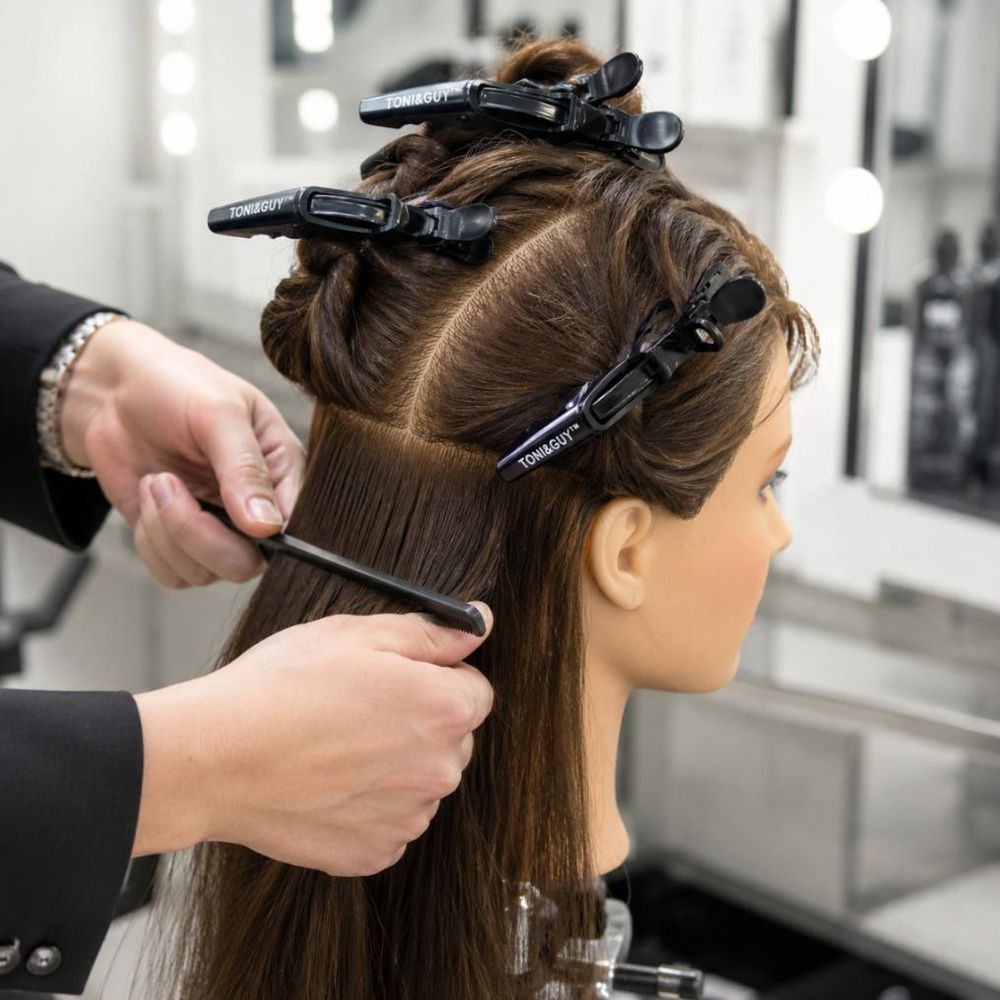 Haarclips Haarklammern Friseur Abteilklammern Krokodilklemmen Haifischklemmen Schwarz 6 Stück