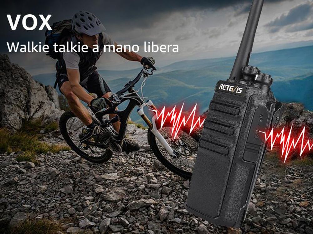 Retevis RT24 Walkie Talkie PMR446, Ricetrasmittenti Professionali a lungo raggio, con auricolare e caricabatterie USB, per campeggio in famiglia