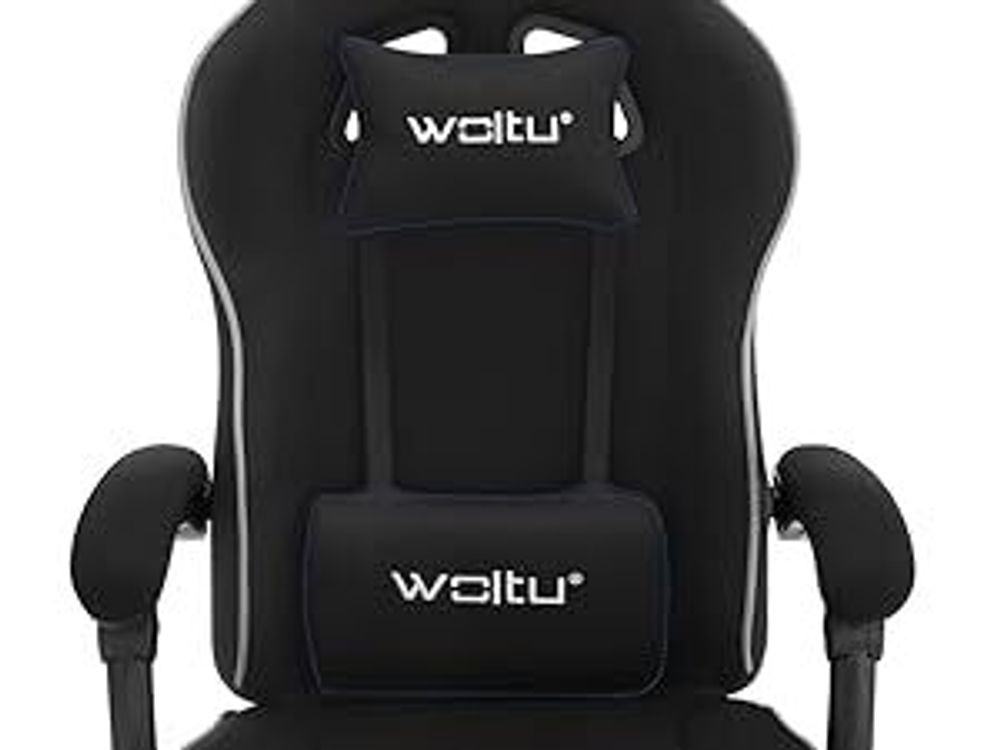 WOLTU Gaming Stuhl mit Taschenfederkissen, ergonomischer Drehstuhl, Netzstoff, Grau
