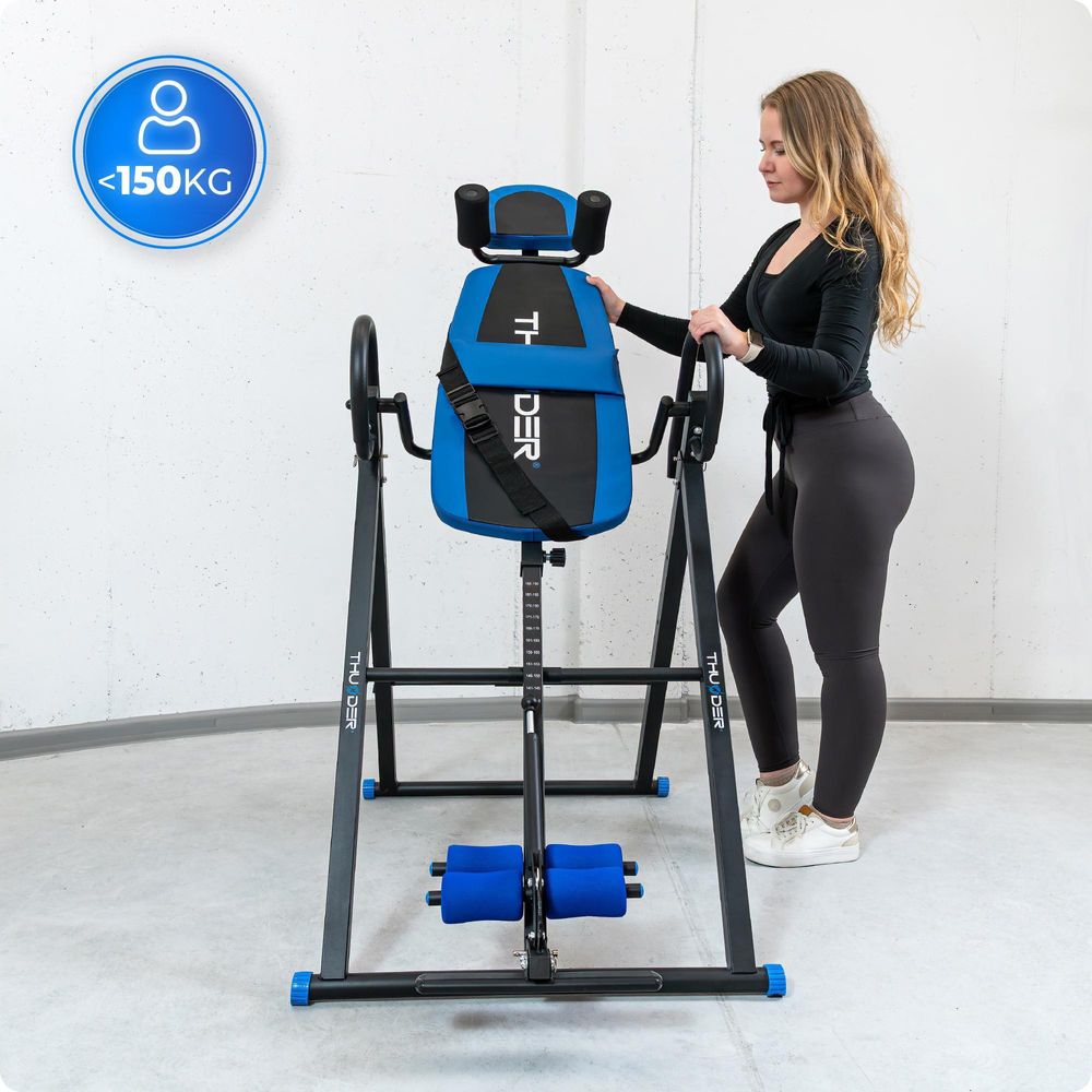 THUNDER® BAGGY Banc d’Inversion jusqu’à 150 kg Banc Gravitationnel Pliable Banc de Rééducation pour le Dos et la Colonne Vertébrale