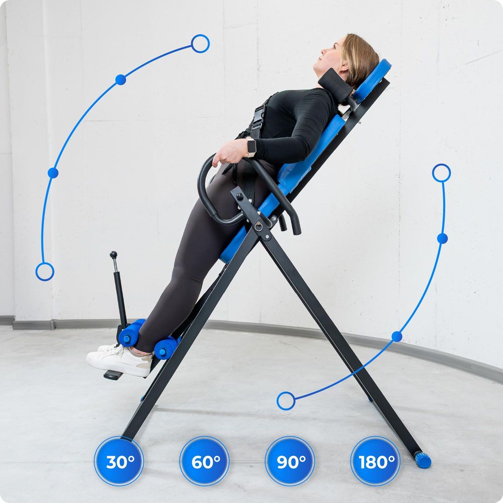 THUNDER® BAGGY Banc d’Inversion jusqu’à 150 kg Banc Gravitationnel Pliable Banc de Rééducation pour le Dos et la Colonne Vertébrale