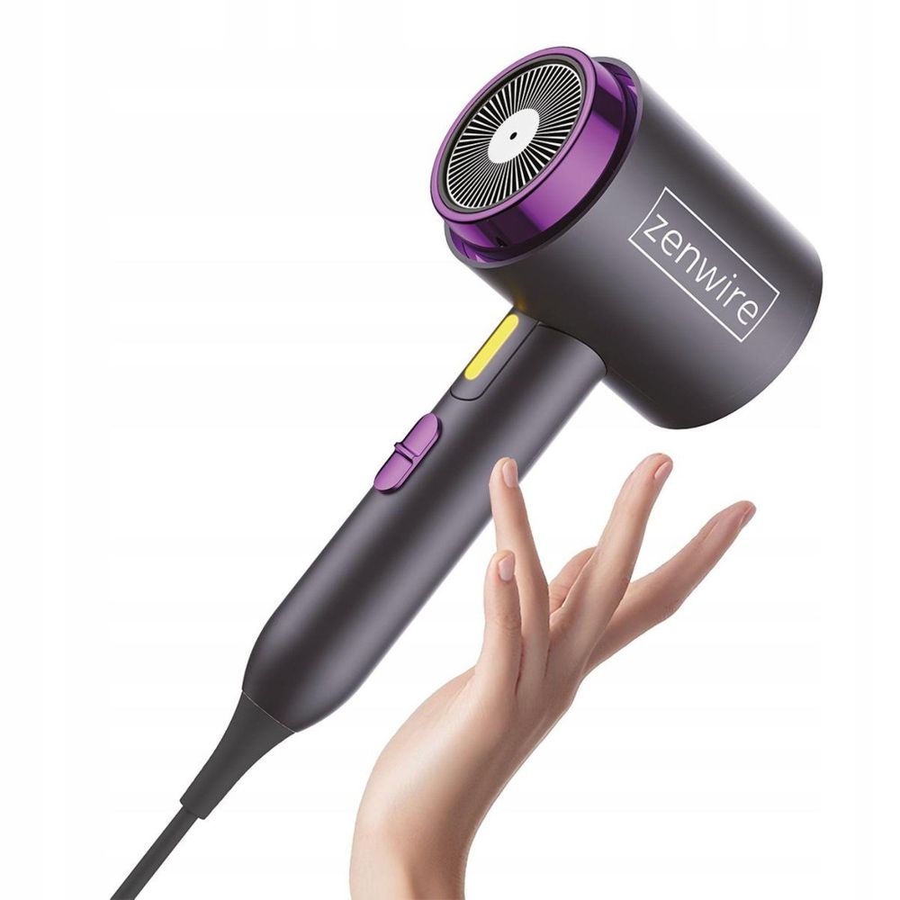 Mini fén - s ionizací - skládací fén - malý - cestovní fén - 1500 W - černý