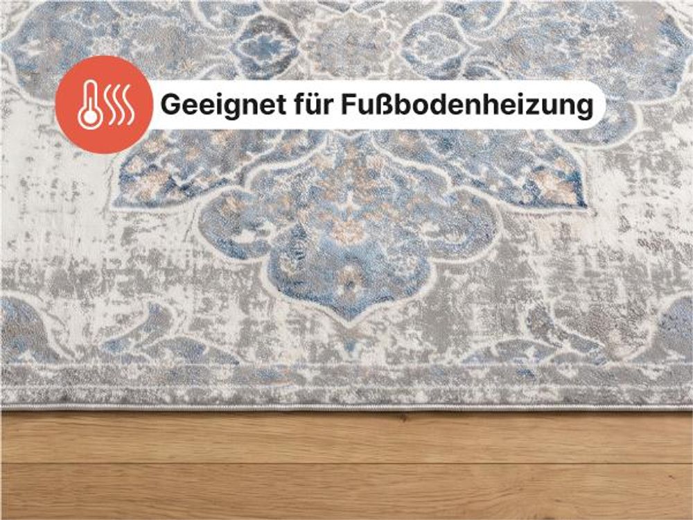 Tapiso Teppich VALLEY Modern Kurzflor Grau Creme Wohnzimmer 200 x 300 cm