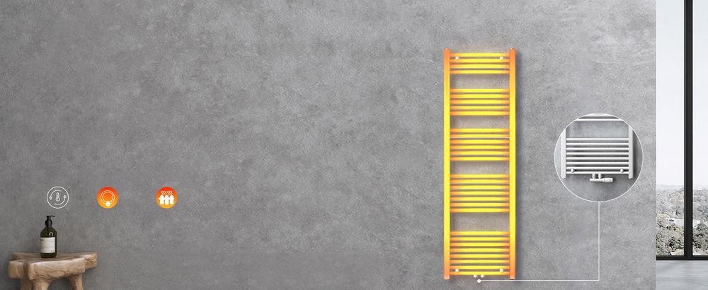 doporro Design Badheizung 100x60cm Anthrazit Röhrenheizkörper Horizontal Mittelanschluss Bad-Heizkörper Ohne Heizstab RHE