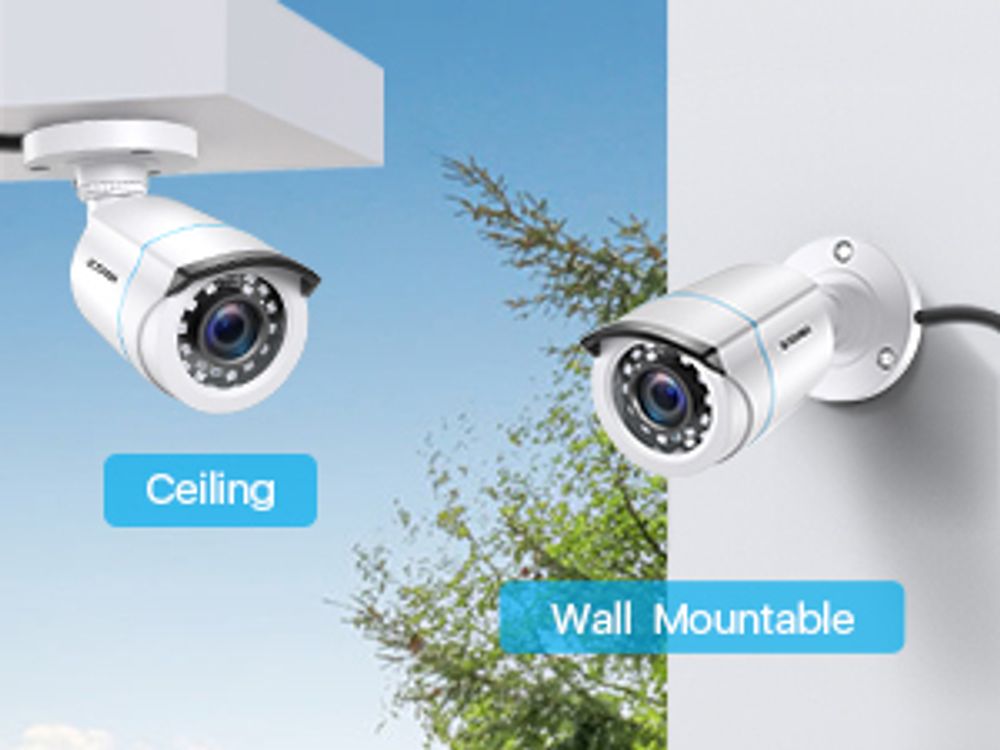 ZOSI 1080P HD Außen Video Überwachungskamera 4-in-1 TVI/CVI/AHD/CVBS 960H CCTV Weiß Kamera mit OSD Menü