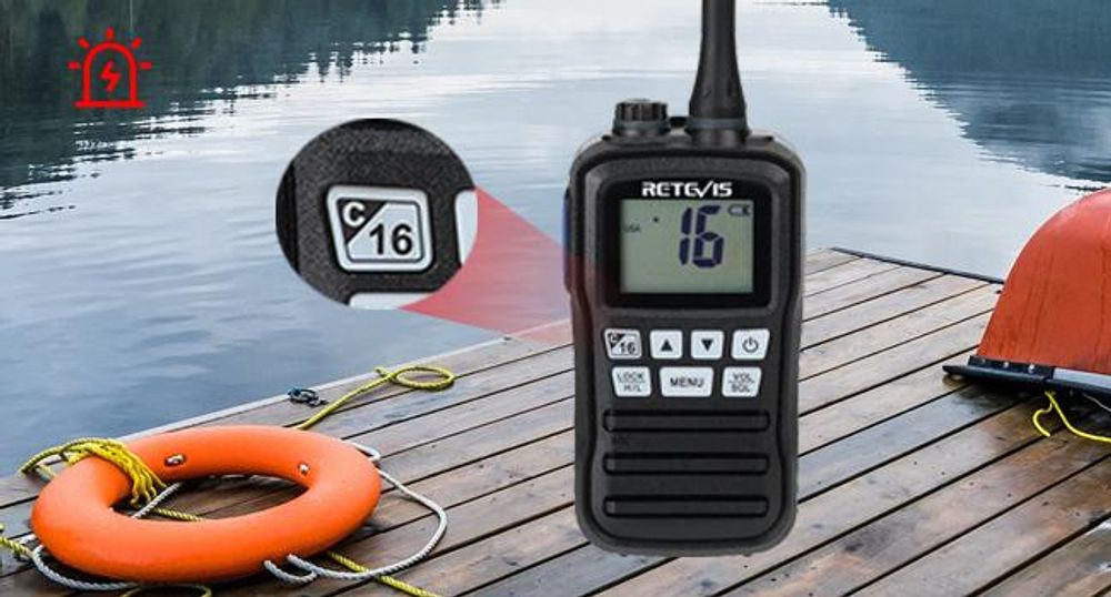 Retevis RM01 Marine Walkie Talkie, IP67 Wasserdichtes Handfunkgerät, Vibration, Schwebend 88 Kanäle Handfunkgerät zum KajakfahrenAngeln Bootfahren (Schwarz, 1 Stück)