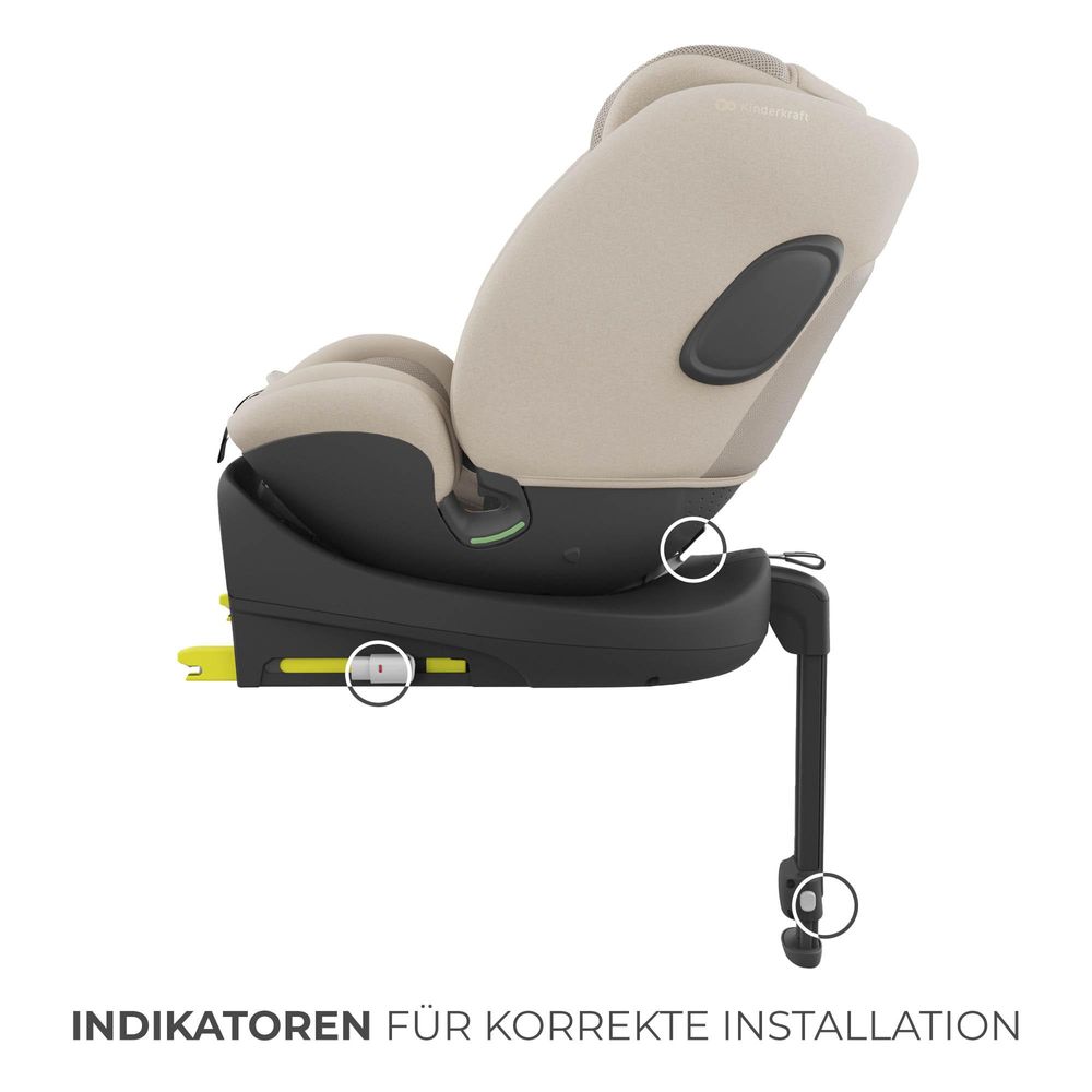 Kinderkraft I-FIX ENDURA SAFE – ISOFIX Kindersitz 61–150 cm, 360° drehbar, SPS+, H-GUARD+, i-Size, Beige