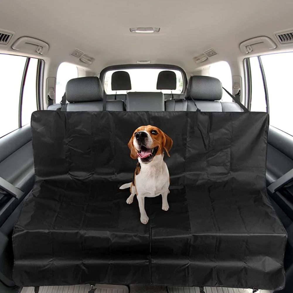 Hundedecke Auto Autoschondecke Rücksitz und Kofferraum Hund Katze Wasserdicht Decken Kofferraumschutz Kofferraumdecke Seitenschutz 144 x 130 cm SUV VAN Schwarz Retoo