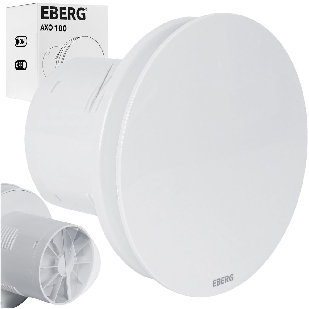 EBERG AXO 100 Badlüfter 100 mm Rückstauklappe Kugellager Weiß