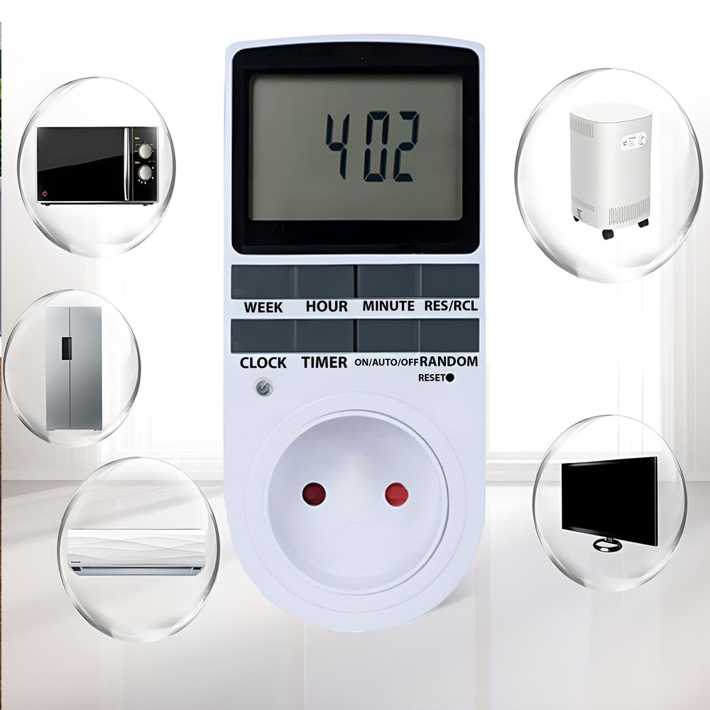 Zeitschaltuhr Digitale Steckdose 10 Programmierbar 230V Schalter Timer mit LCD Display Wochentimer 12-24h 7 Tage Woche für Beleuchtung Retoo