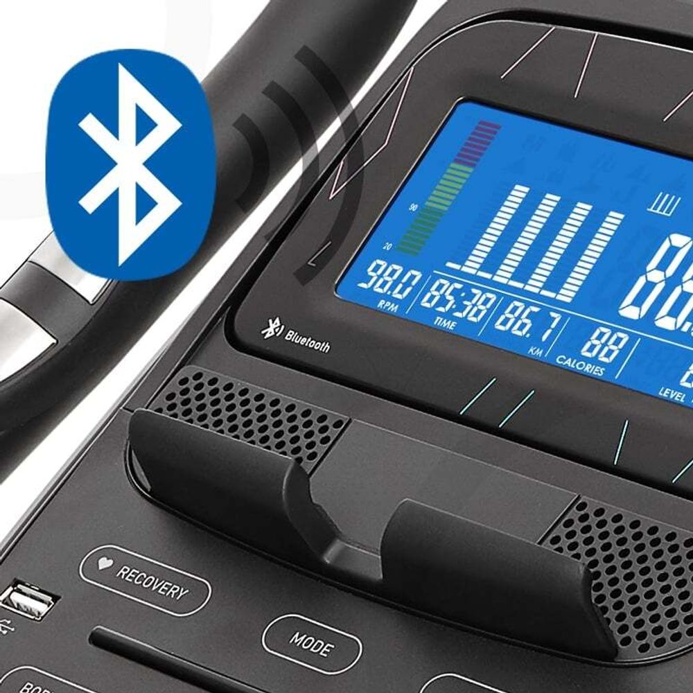 Zipro Ergometer Heimtrainer Flame WM – Bluetooth Fitnessbike kompatibel mit Kinomap & iConsole+ Elektrischer Widerstand Belastbar & USB Ladeport