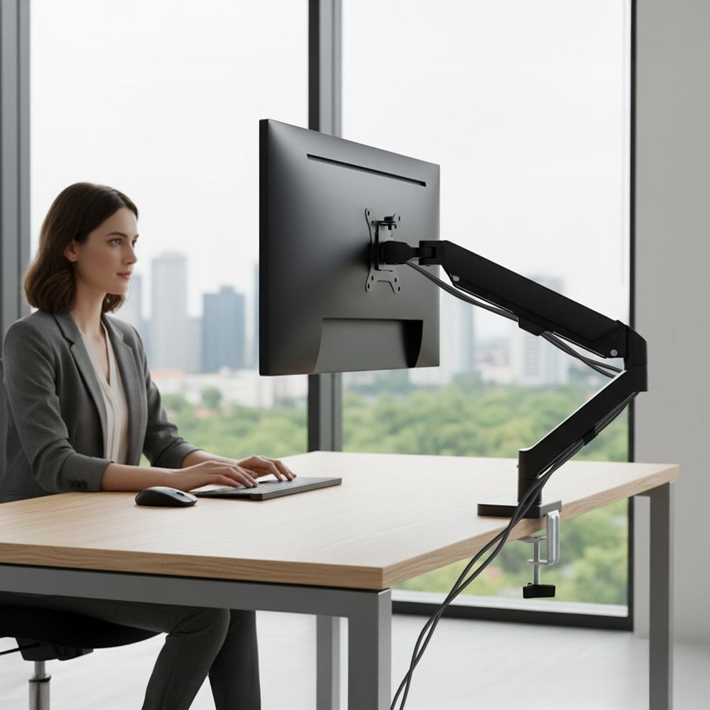 Maclean Monitorhalterung Gasfeder 17"-32" 2-10kg schwarz MC-133