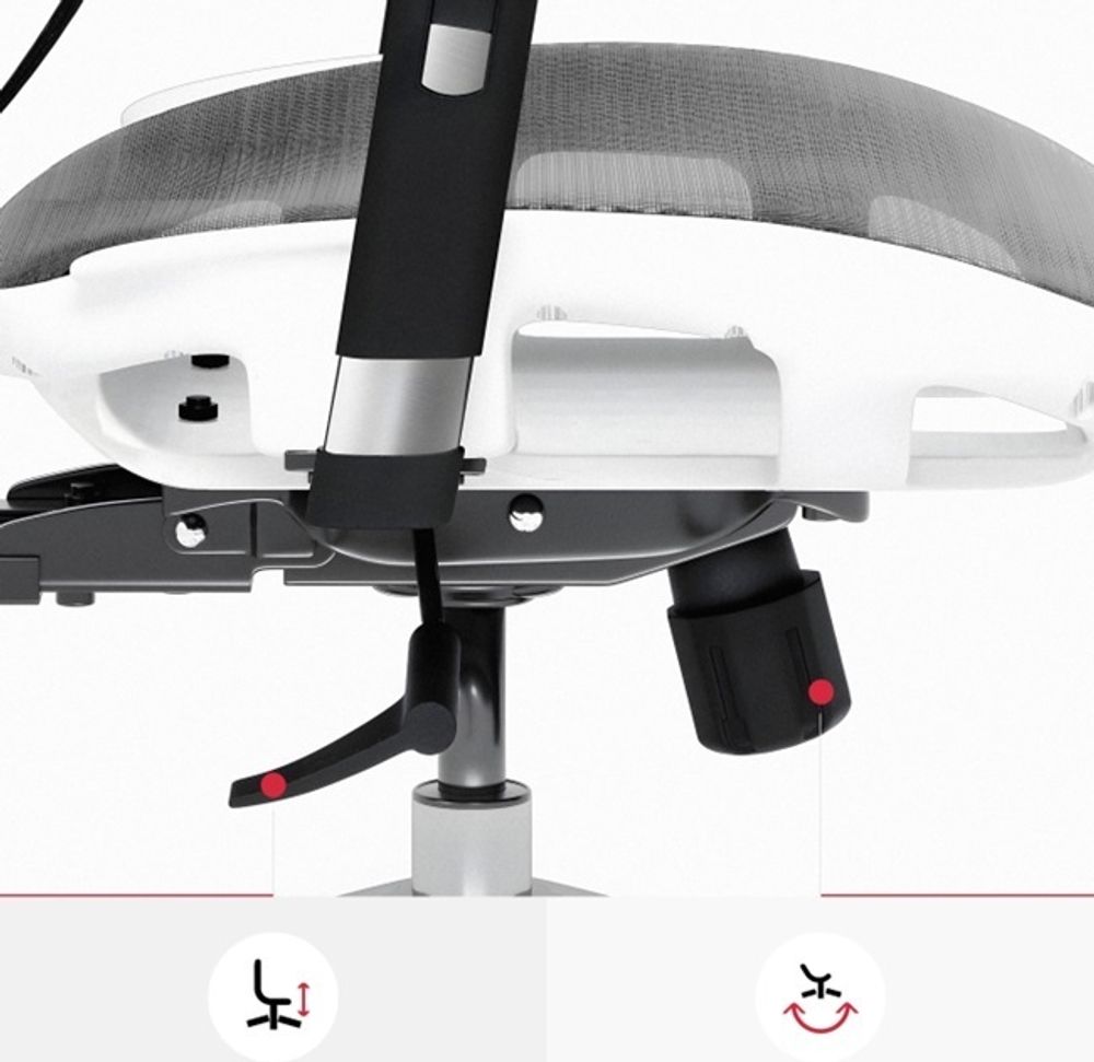 Diablo V-Basic Bürostuhl Chefsessel Netzstoff verstellbare Armlehnen höhenverstellbar ergonomisch Farbwahl (weiß/grau)