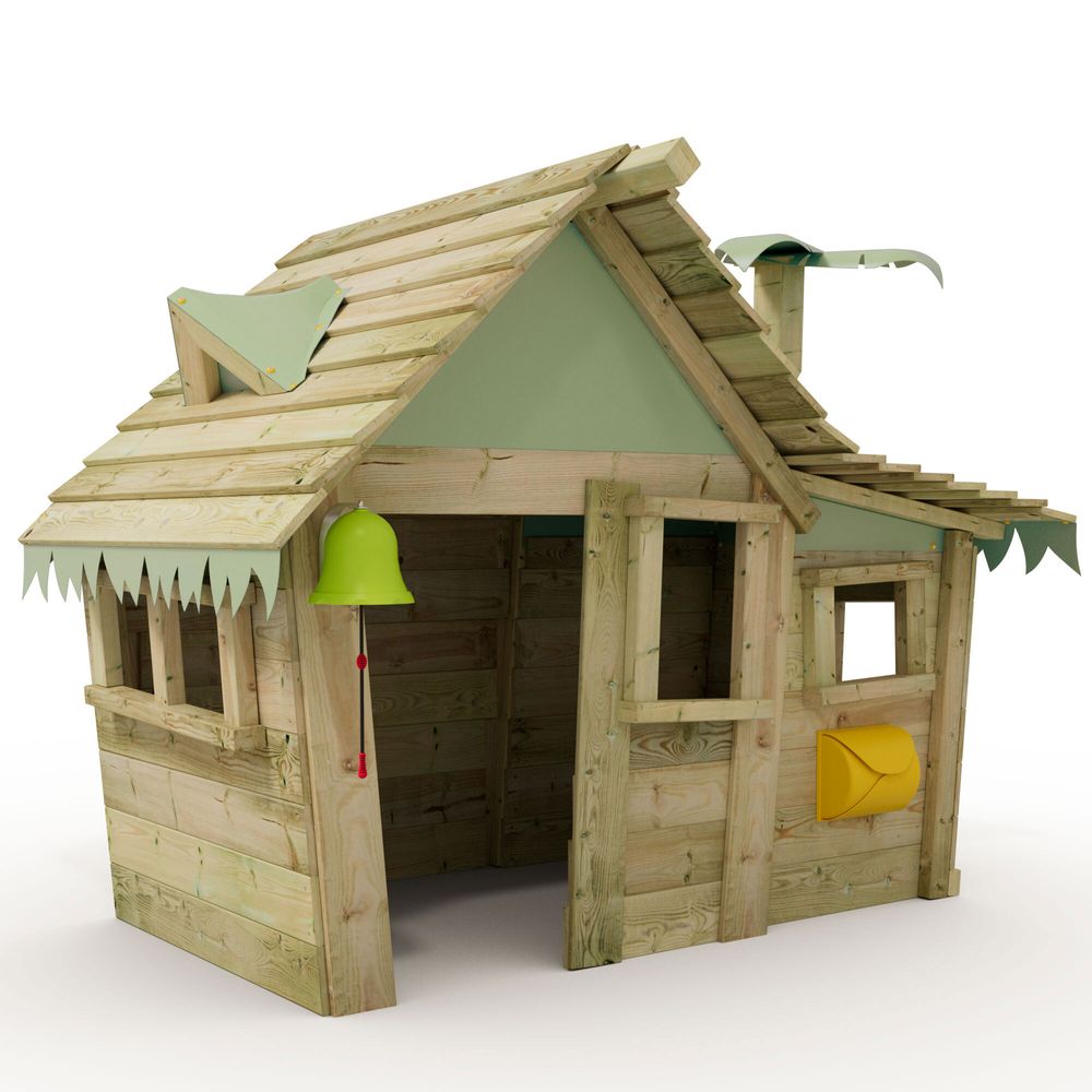 Spielhaus Wickey Casita aus Holz mit Fenstern und Holzdach in Hellgrün
