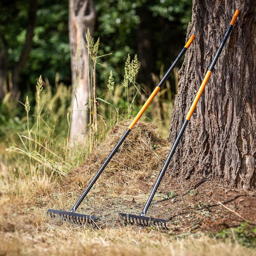 KADAX Rechen "Kisa", Gartenharke aus Metall, 16 Zinken