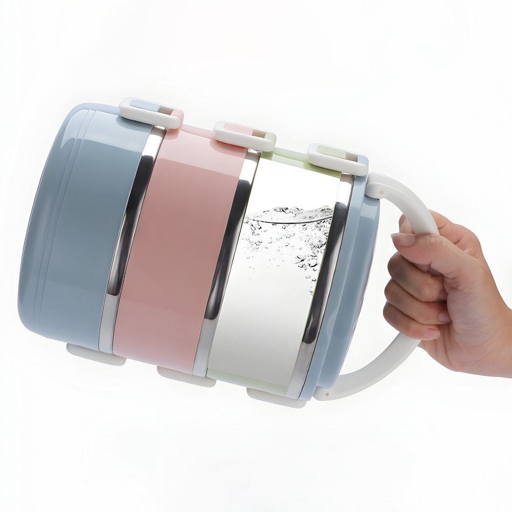 Thermo Lunchbox Edelstahl Lunchpot 4 Tier Box Tragbare Picknick Essen Wärmer Behälter 6-8 Stunden Heiß 12 Stunden Kalt Retoo