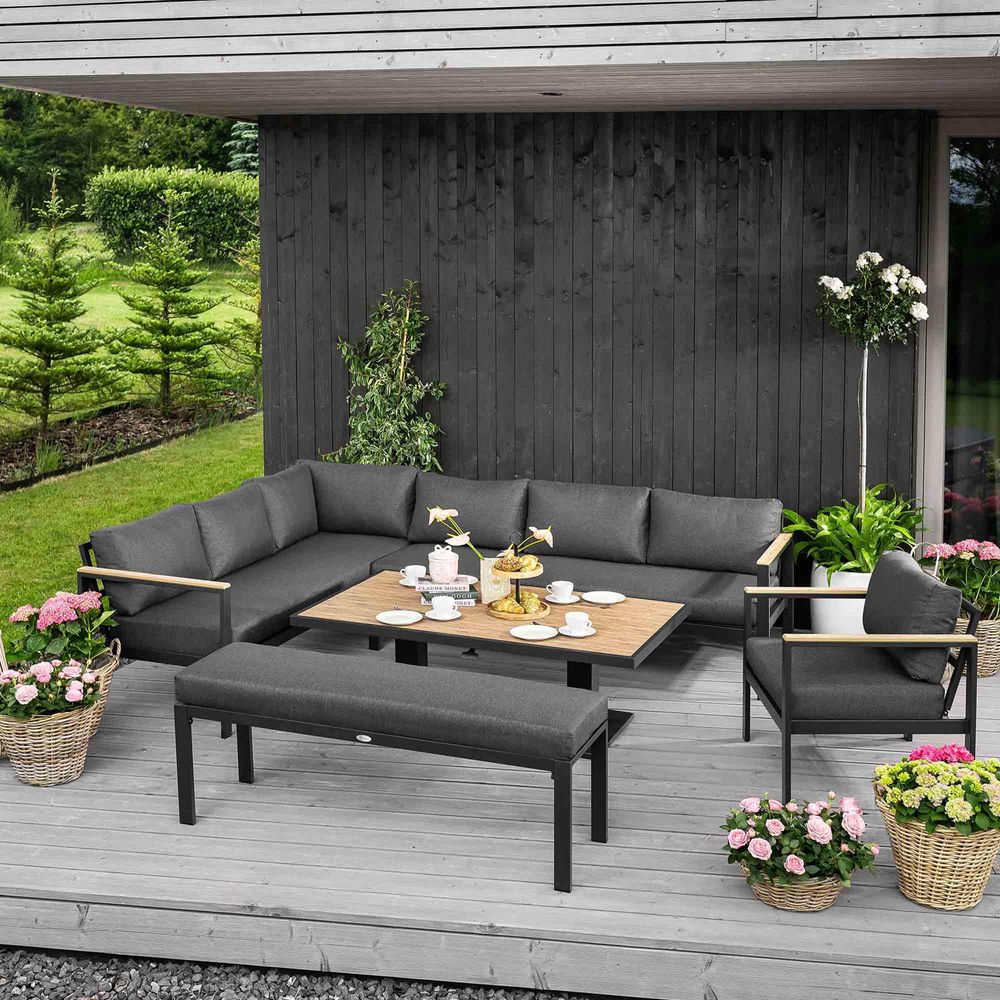 di volio Gartenmöbel-Set Noli, aus Aluminium für 10 Personen, in Farbe anthrazit