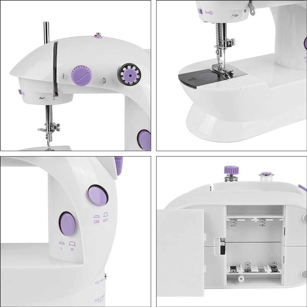 JEOBEST® Mini Nähmaschine Elektrisch Doppelgewinde nähmaschine Haushalts LED Nähmaschine (Einzelne Nadel)