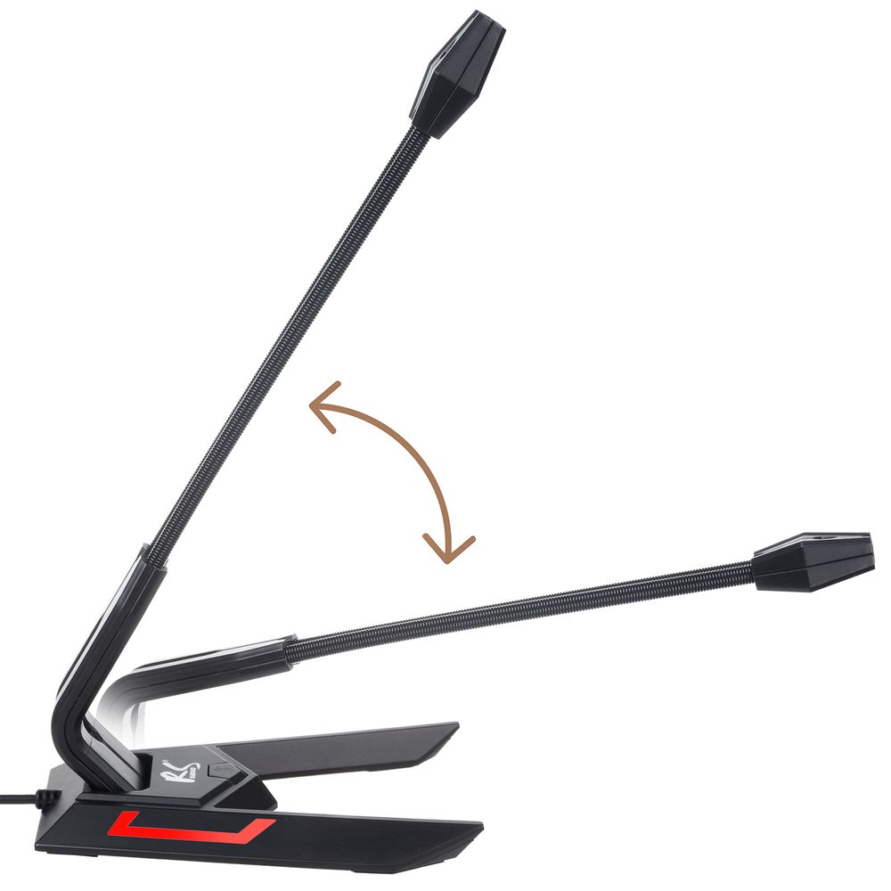 Gaming Mikrofon mit LED-Hintergrundbeleuchtung und Stummschalttaste PC Standmikrofon USB Plug & Play Desktop-Mikrofon