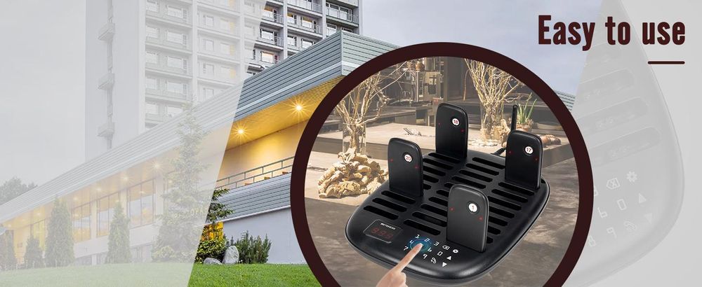Systém pagerů Retekess TD175P pro restaurace, 30 pagerů, pagerový volací systém s dosahem 800 m, 7 režimů volání, pagery pro food court, kavárny, bary, gastronomii, vysílačky