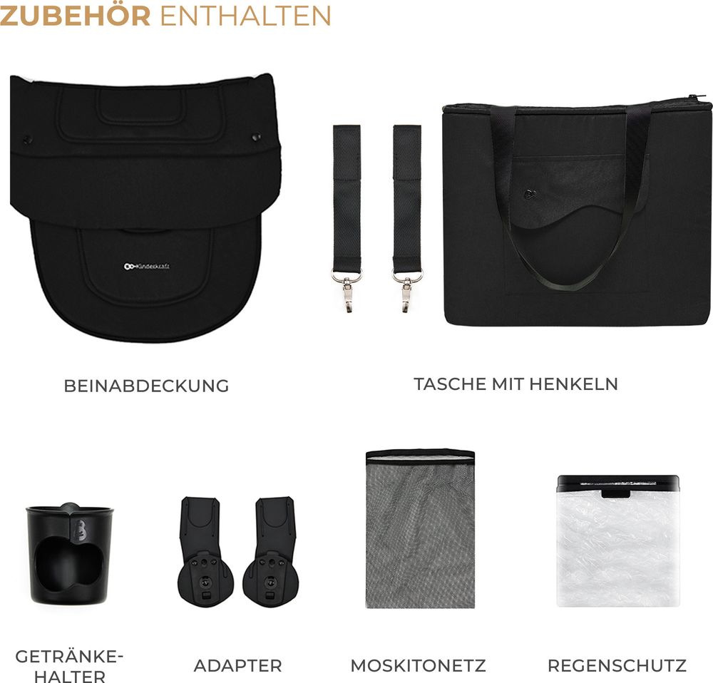 Kinderkraft YOXI 2-in-1 Kinderwagen bis 27 kg - Babywanne & Sportaufsatz - leicht - pannensichere Räder - TRAVEL SYSTEM - Grün