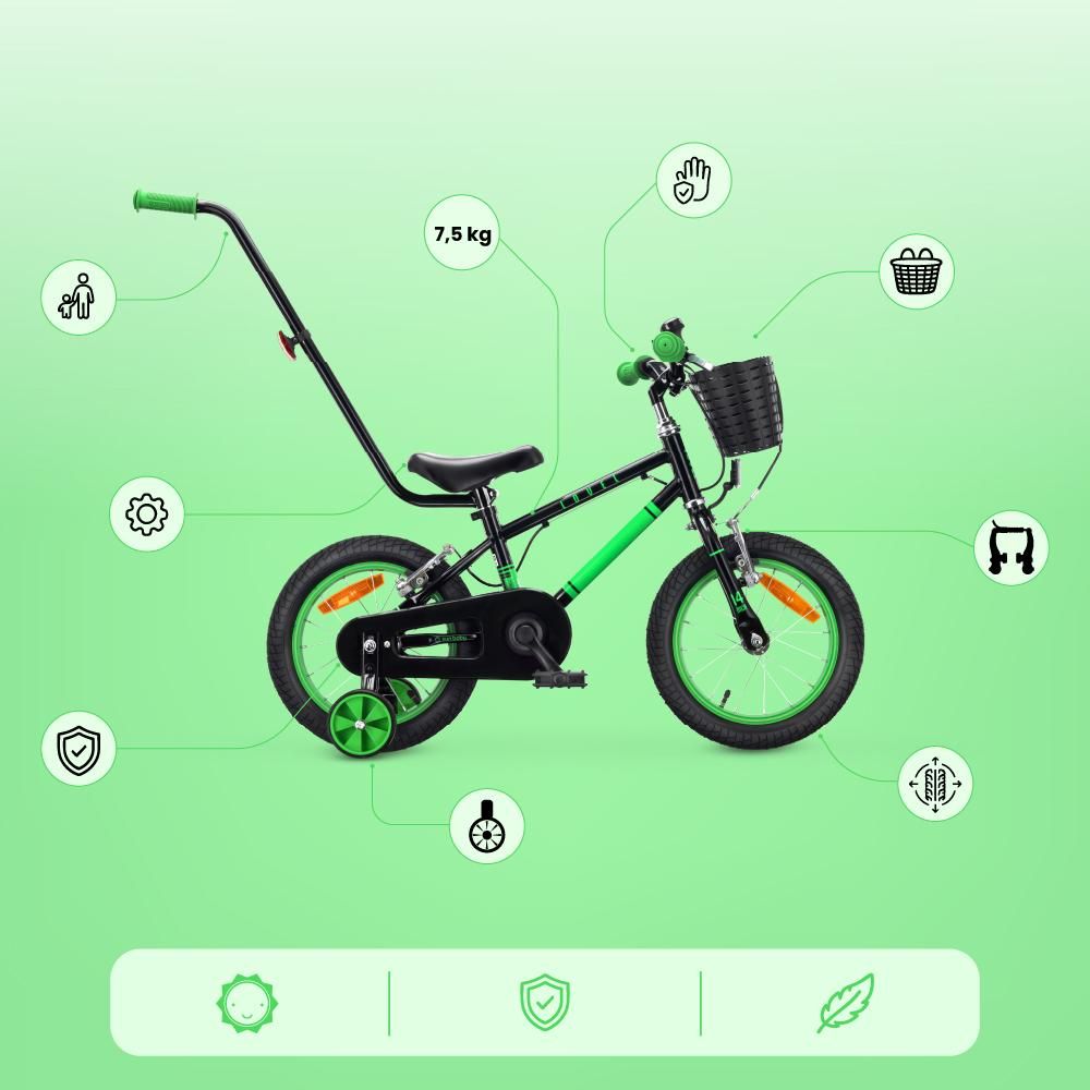 Collage de detalles de la bicicleta y sus accesorios