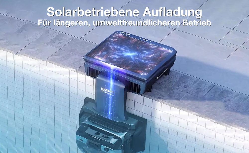 WYBOT S3 kabelloser Poolroboter mit automatischer Entleerung, 3D-Mapping & KI-Vision Black Neu