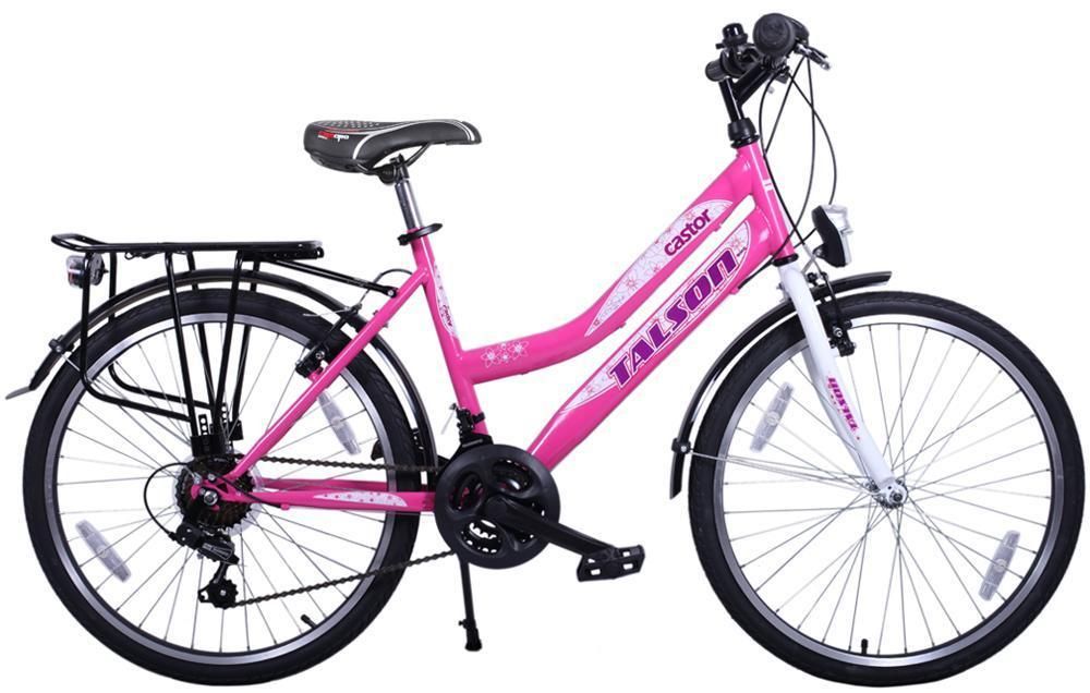 24 Zoll Kinderfahrrad Shimano 21-Gang mit Beleuchtung Rosa 630