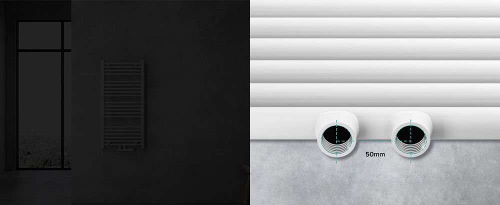 doporro Design Badheizung 100x60cm Anthrazit Röhrenheizkörper Horizontal Mittelanschluss Bad-Heizkörper Ohne Heizstab RHE