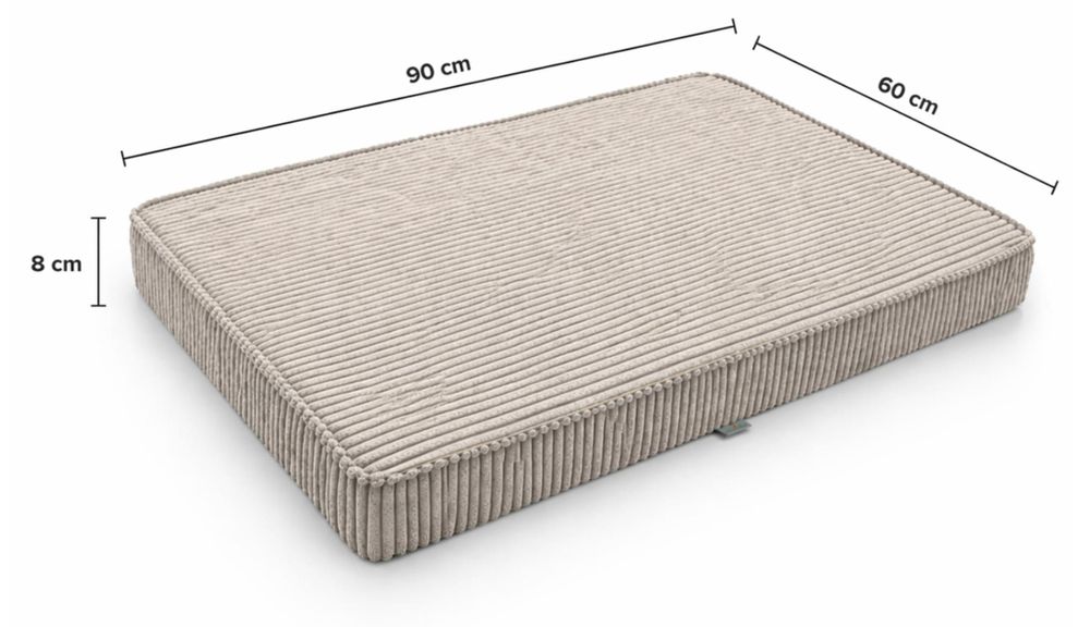 Hundebett Hundekissen Hundematte Cord Schwarz 90X60X8 Cm