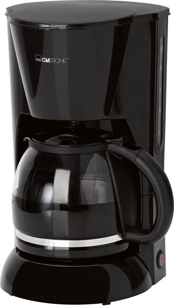 Clatronic Kaffeemaschine | für 12-14 Tassen (ca. 1,5 Liter) |  mit Nachtropfsicherung und herausnehmbaren Filtereinsatz | 900W | KA 3473 schwarz