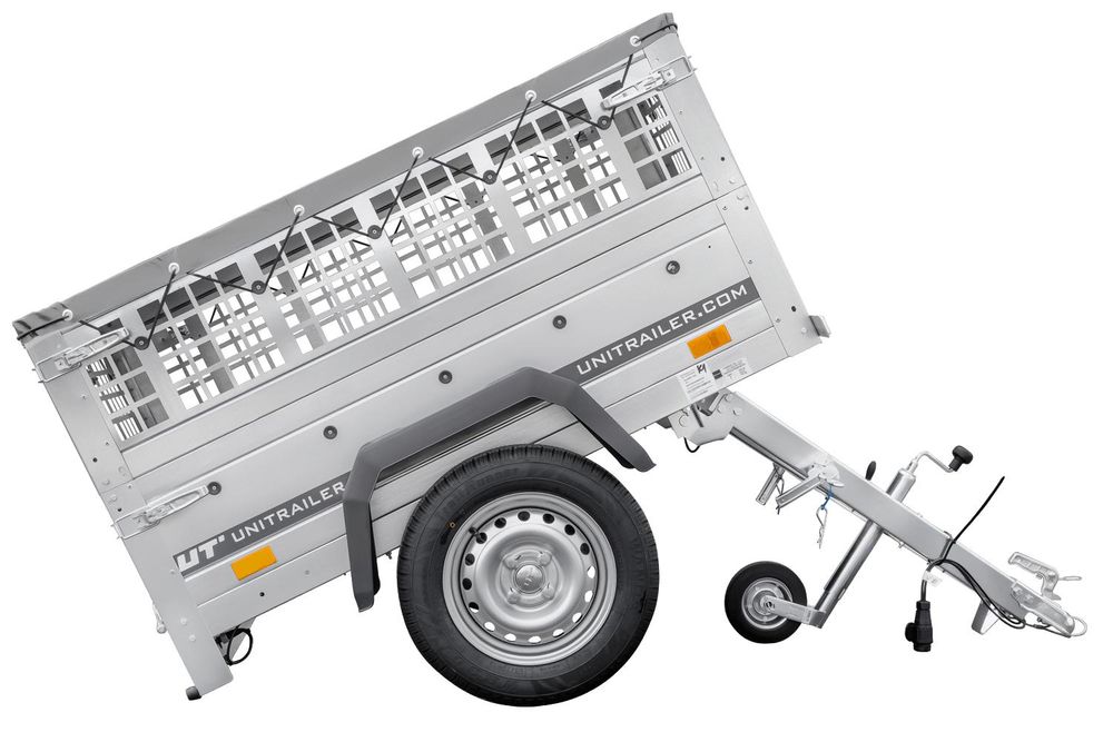 Pkw-Anhänger GARDEN TRAILER 150 KIPP mit Laubgitteraufsatz, Stützrad und Flachplane
