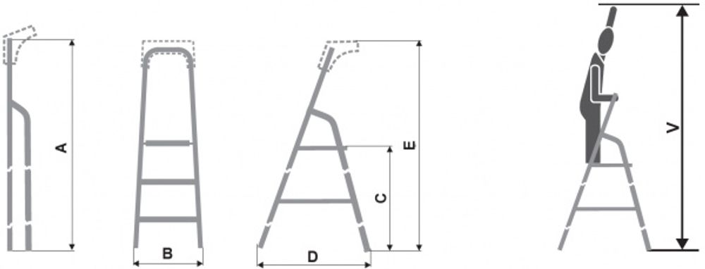 Haushaltleiter 4 stufig Aluminium
