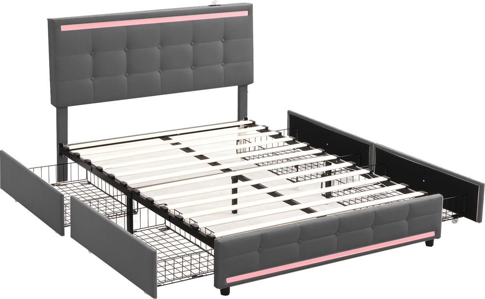 Bett mit led