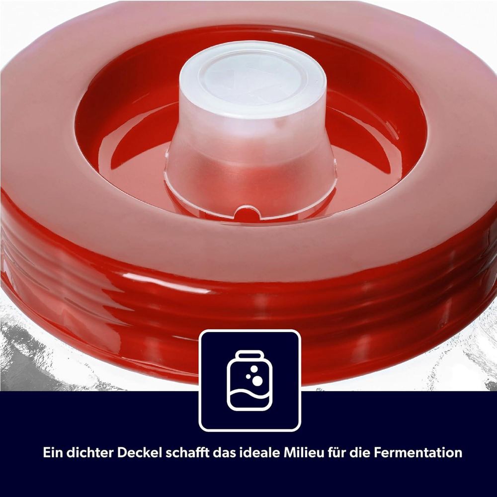 KADAX Gärballon "Fenis", Glasballon mit Deckel aus Kunststoff, Weinballon, Glasgärballon, Flaschen, 23L