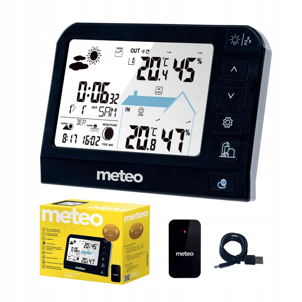 METEO SP204 Wetterstation mit kabellosem Außensensor.