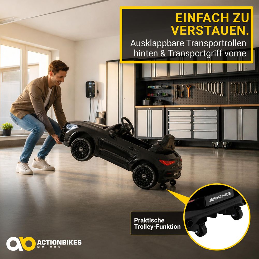 Kinder Elektroauto elektrisch Mercedes AMG CLE 53 | Kinderauto - Kinderfahrzeug - Bremsautomatik - mit Fernbedienung - 3-5 km/h - ab 3 Jahre - Schwarz